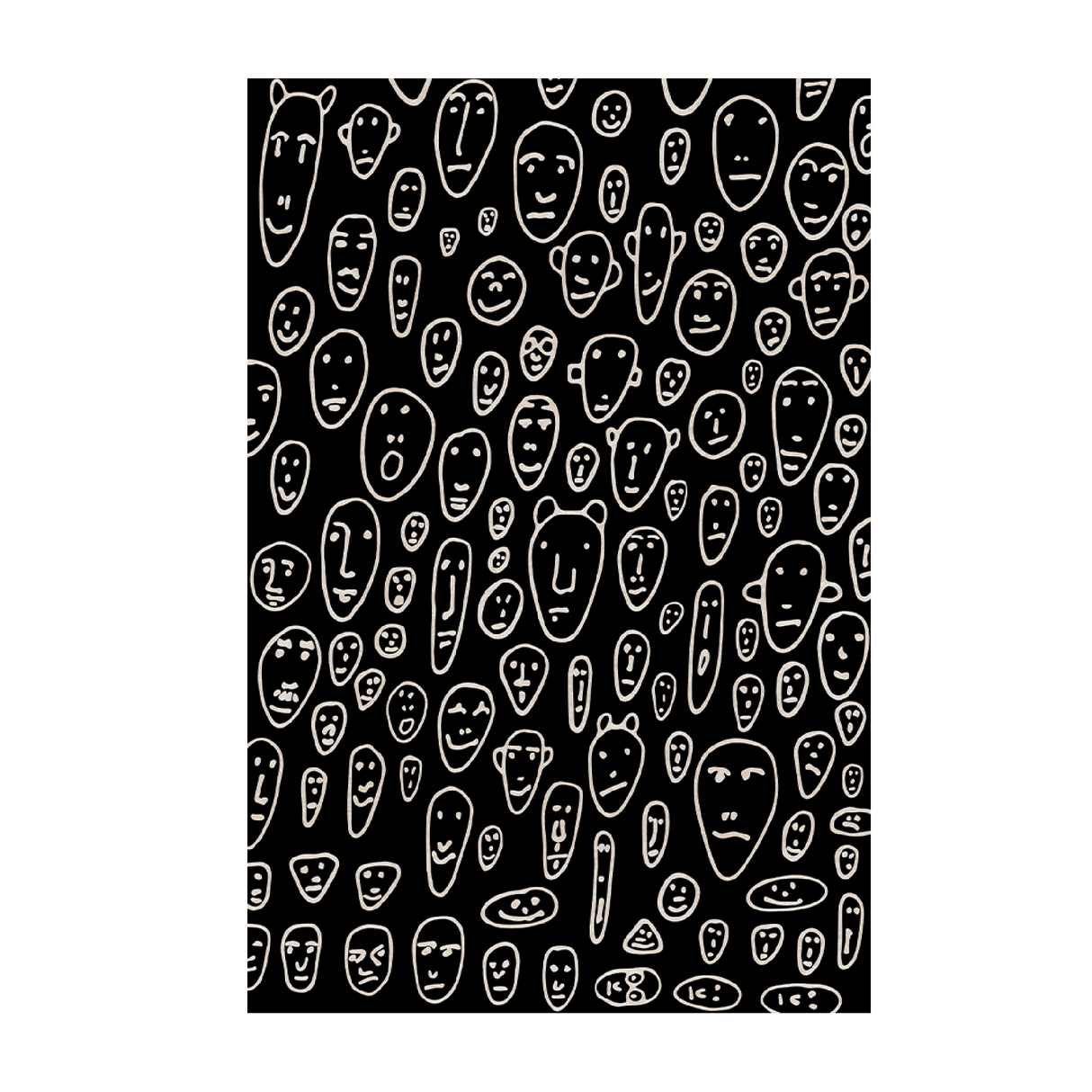 Illustrated Design Carpet | Qeeboo Floating Faces