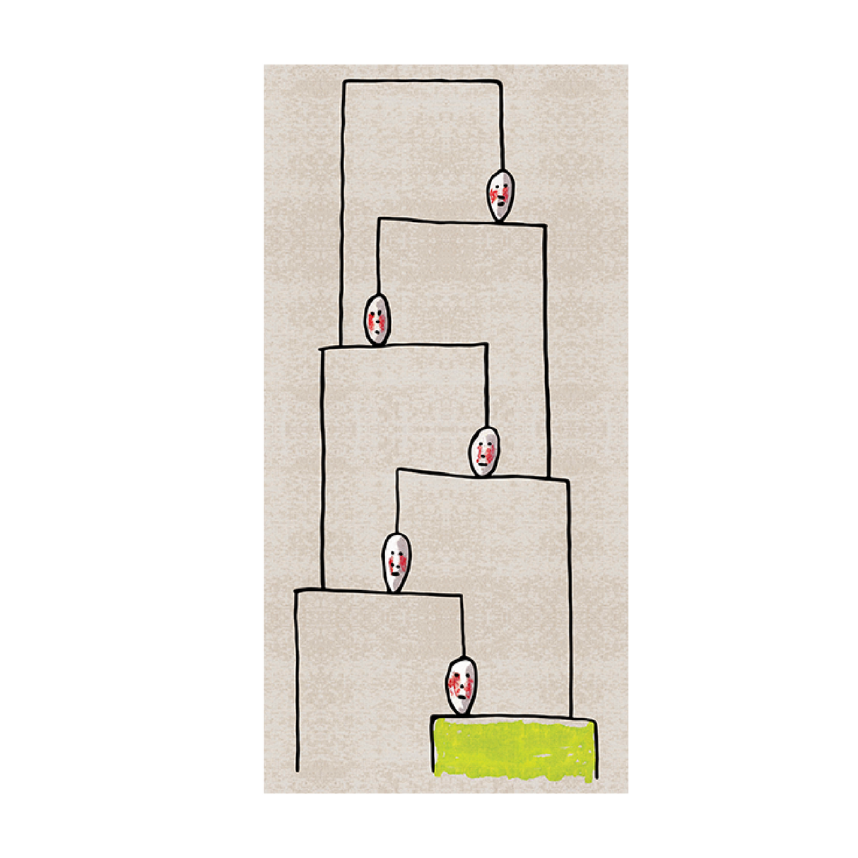 Line Faces Carpet 3'3" x 6'7" | Qeeboo Human Shelves | Oroa.com