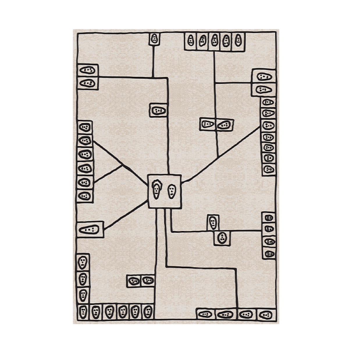 Beige Face Drawing Carpet | Qeeboo Map