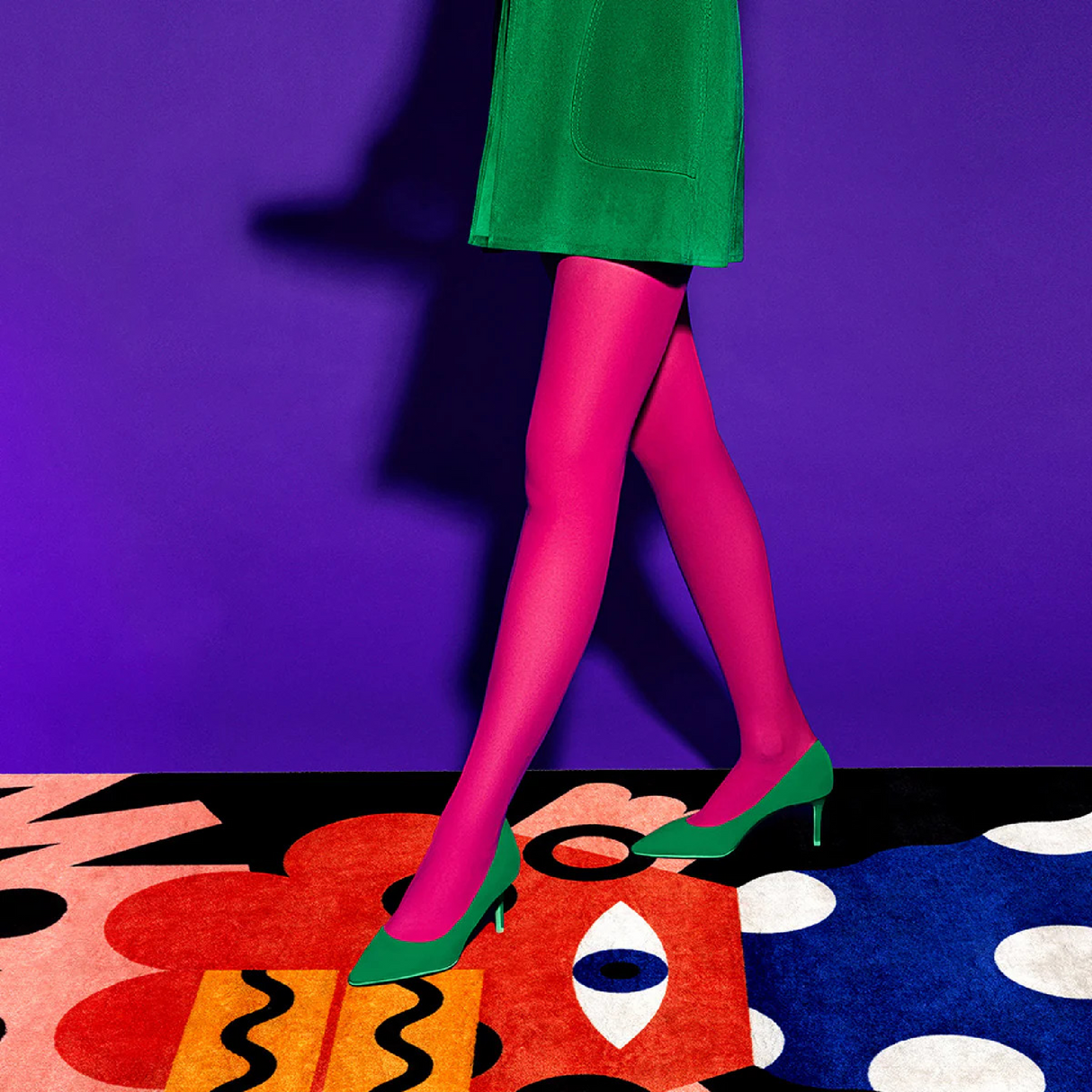 Multicolored Geometric Pattern Rug | Qeeboo Oggian | OROA.com