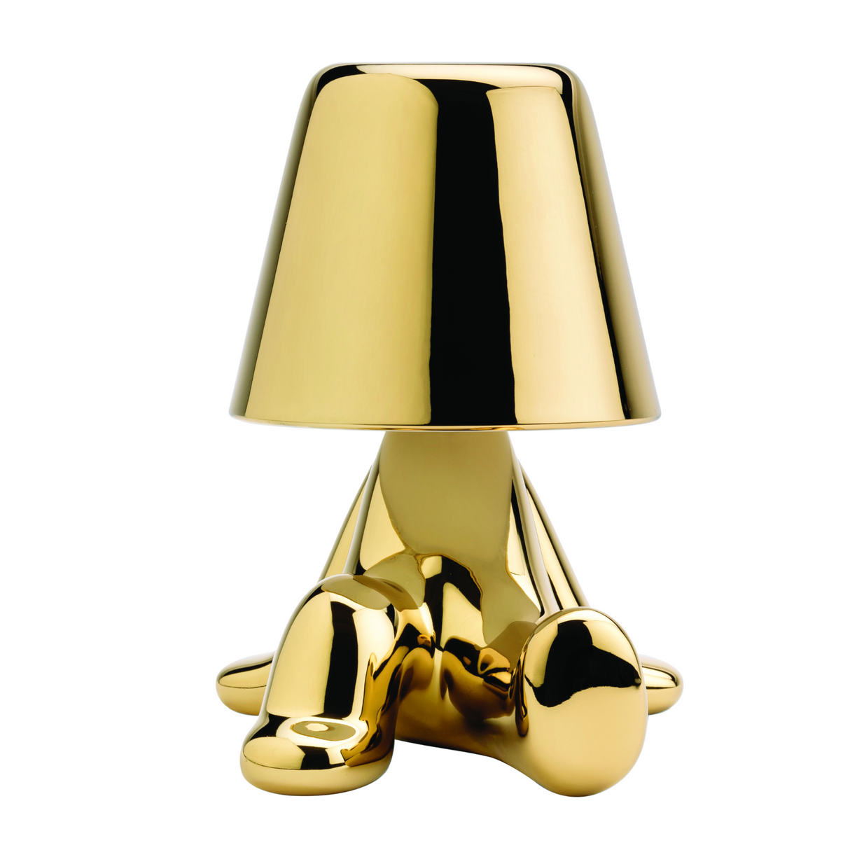 Metallic Child Figurine LED Lamp | Qeeboo Golden Brothers Bob | OROA.com