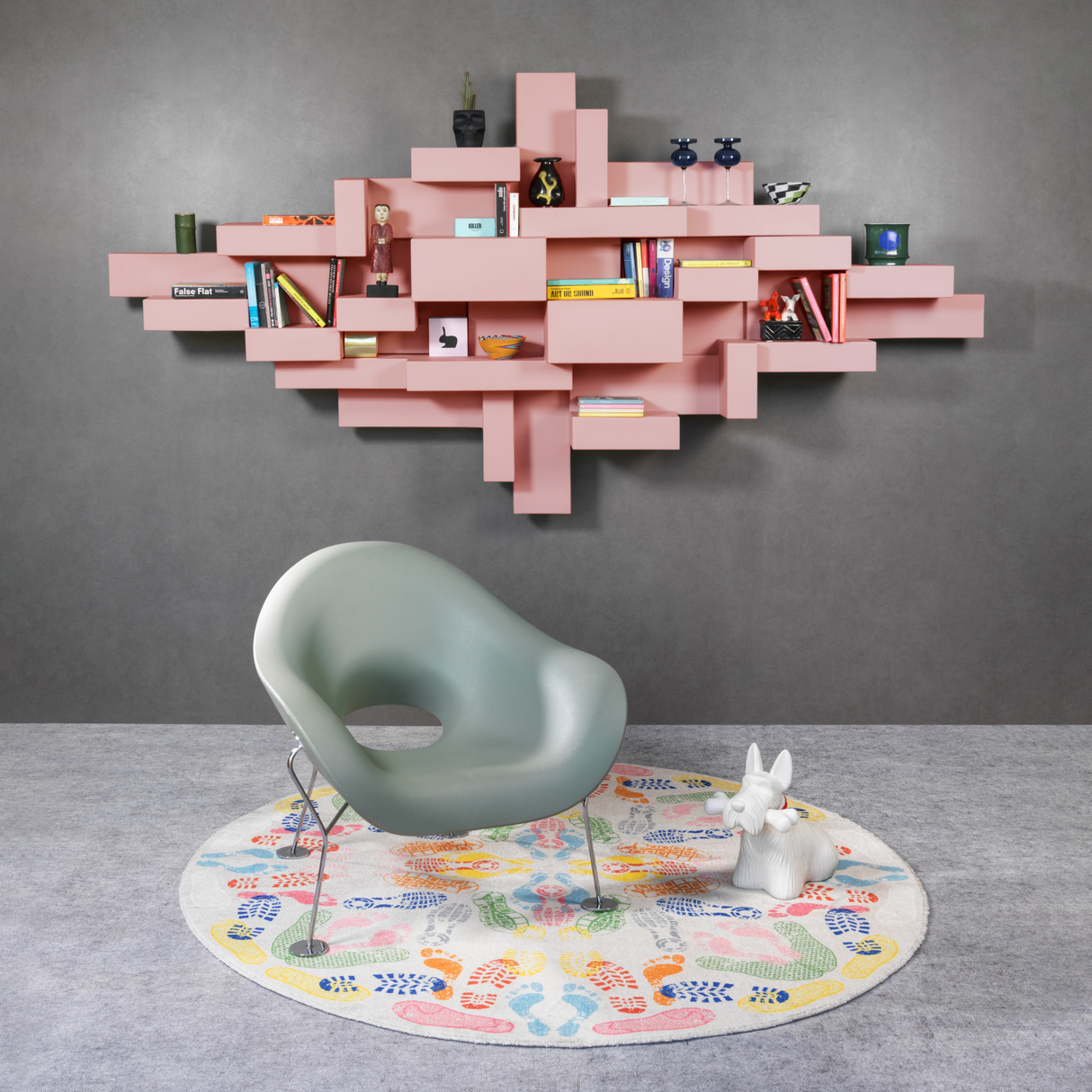 Geometric Modular Wall Shelf | Qeeboo Primitive | OROA.com