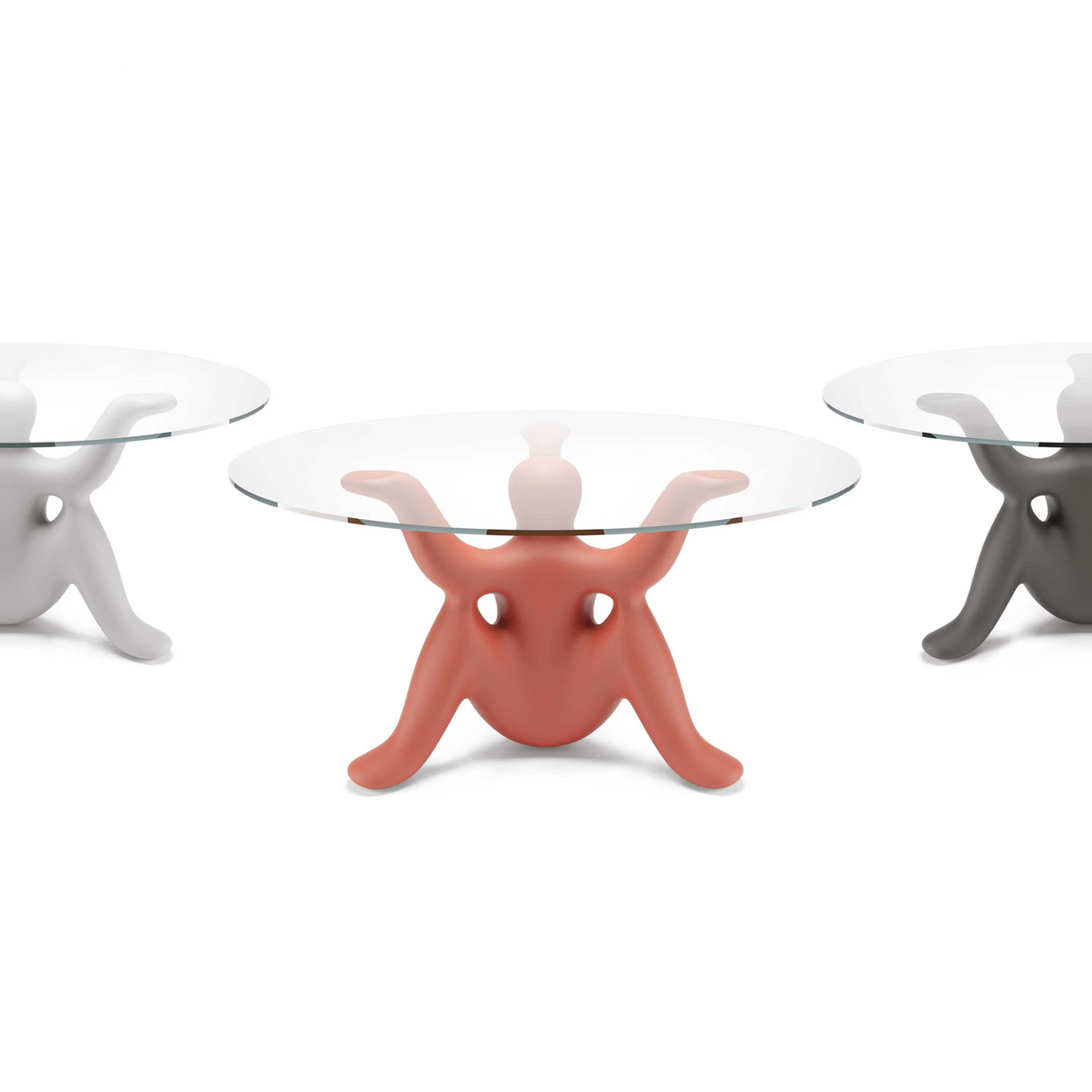 Sculptural Glass-Top Table | Qeeboo Helpyourself | OROA.com