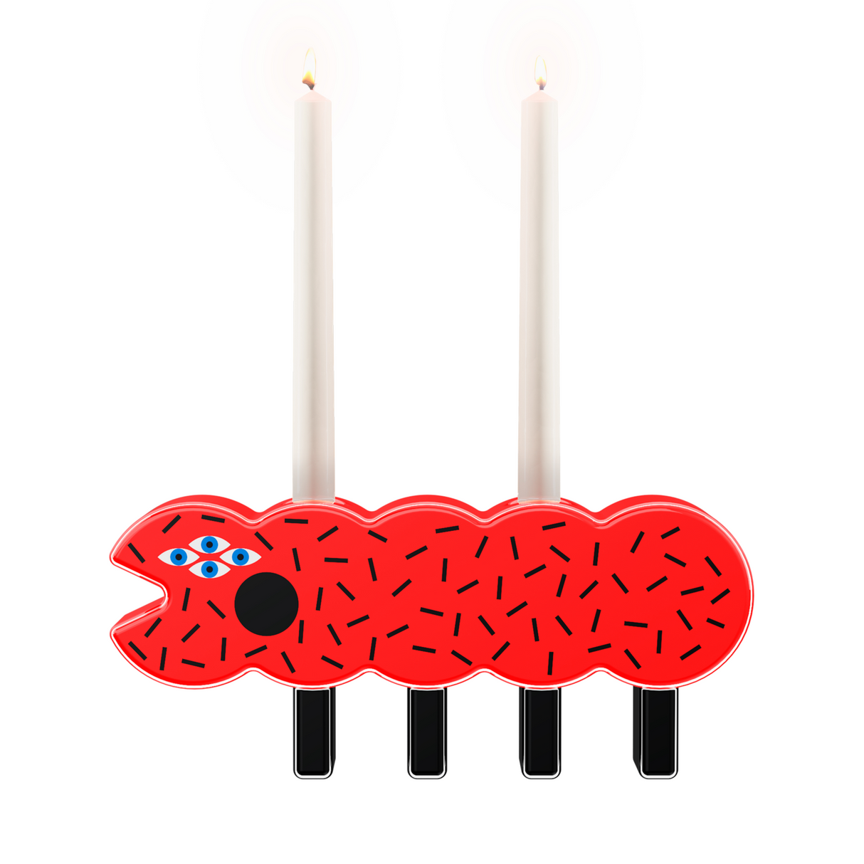 Red Caterpillar Candlestick | Qeeboo Brucoloco | OROA.com