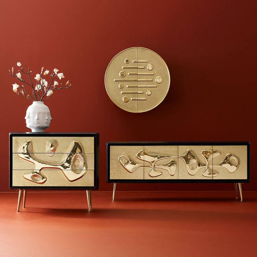 Hammered Brass 3-Drawer Chest | Jonathan Adler Reform | Oroa.com
