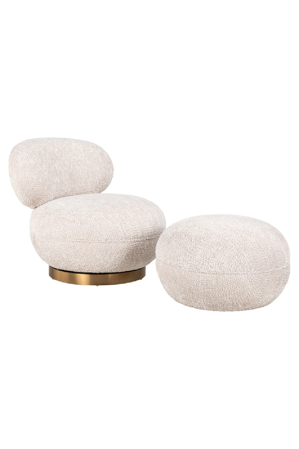 Cream Upholstered Swivel Easy Chair | Richmond Interiors Jace | Oroa.com