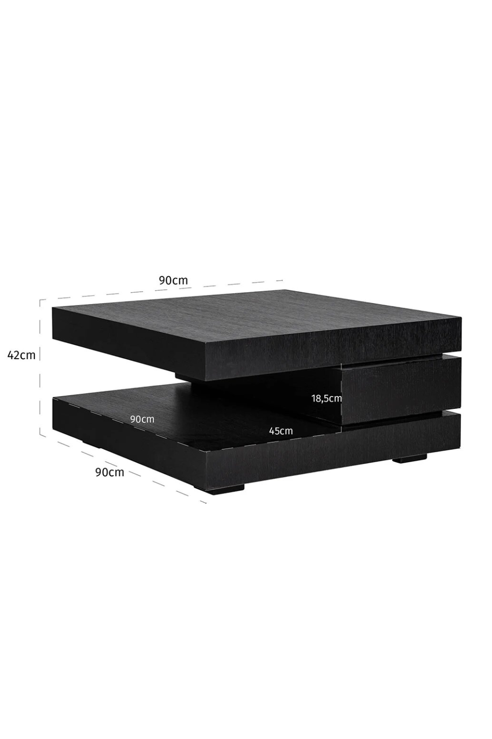 C-Shape Black Oak Coffee Table | Oroa.com