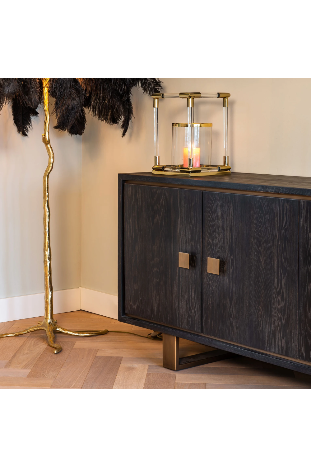 Black Oak Gold Accent Sideboard | Oroa.com