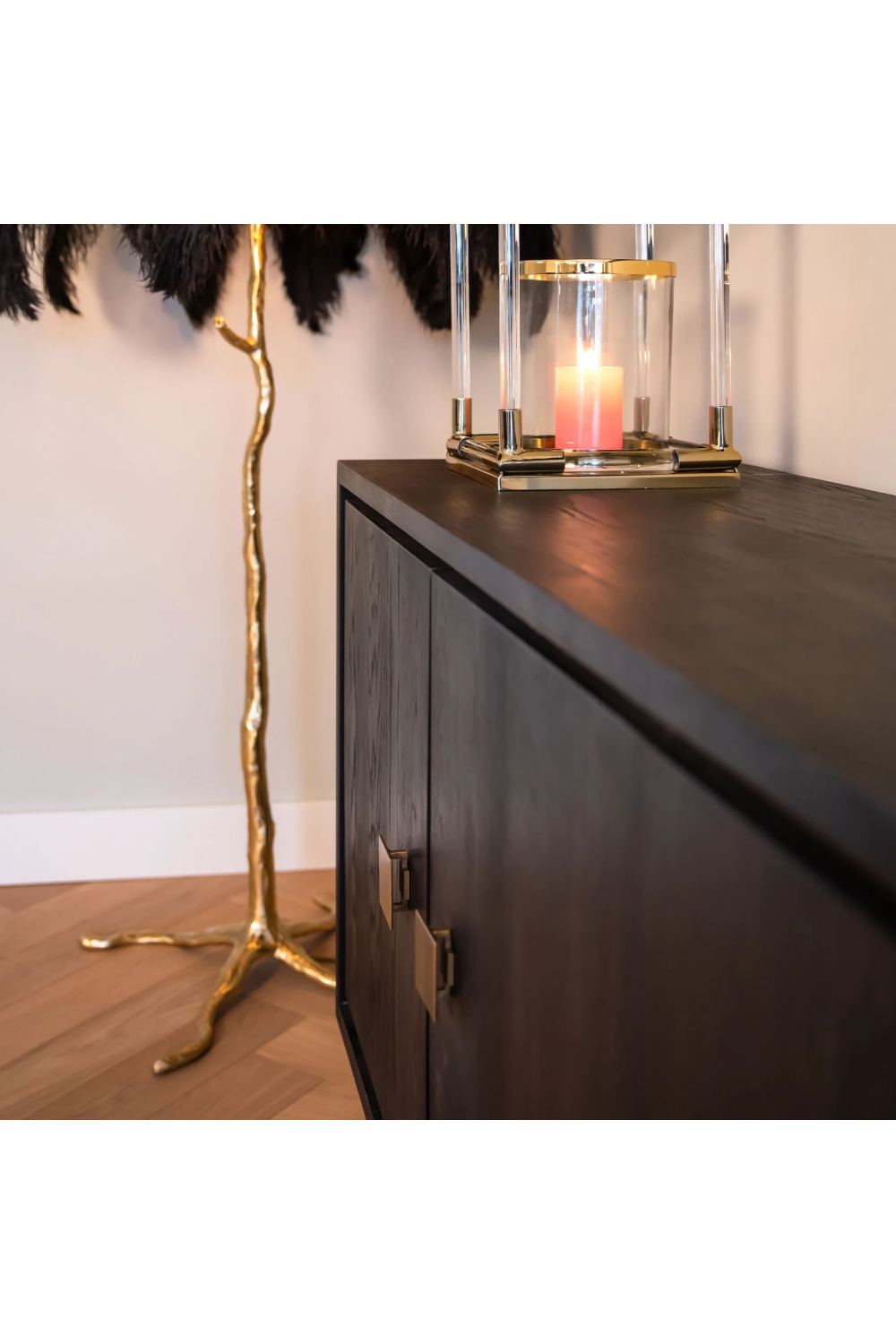 Black Oak Gold Accent Sideboard | Richmond Interiors Hunter | OROA.com