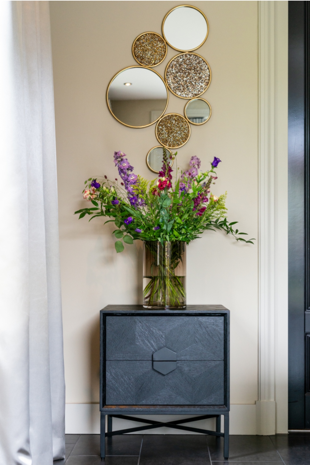 Black Wooden Chest of Drawers | Richmond Interiors Blax | OROA.com