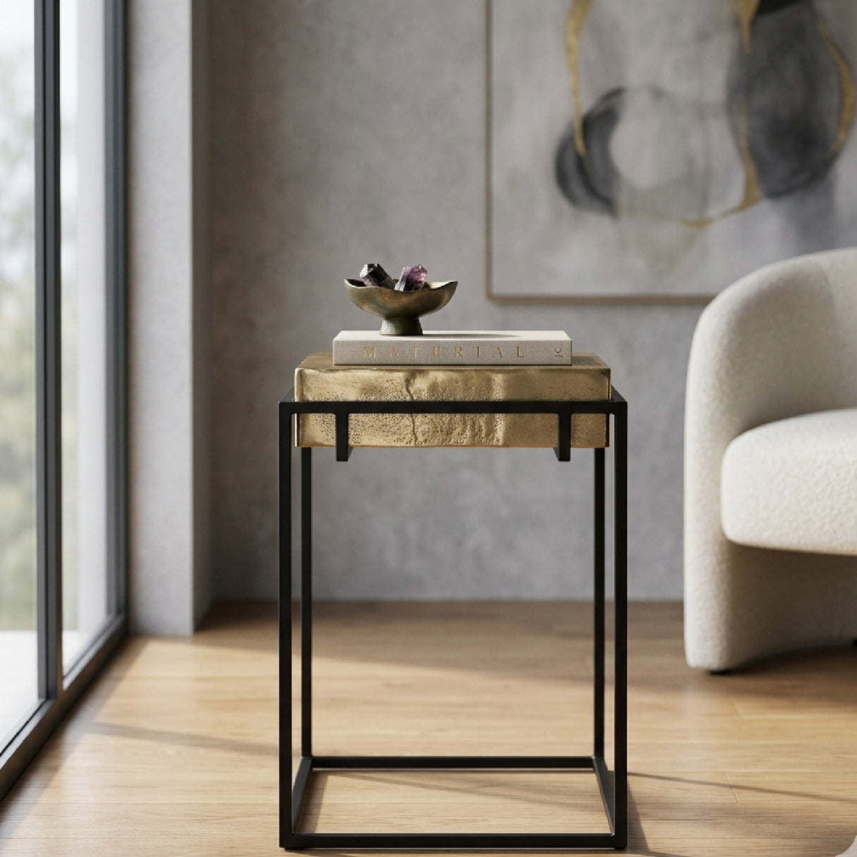 Rustic Aluminum End Table | Oroa.com