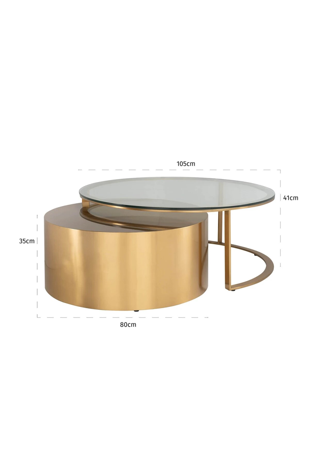 Round Golden Nesting Coffee Tables | Richmond Interiors Orlan | Oroa.com