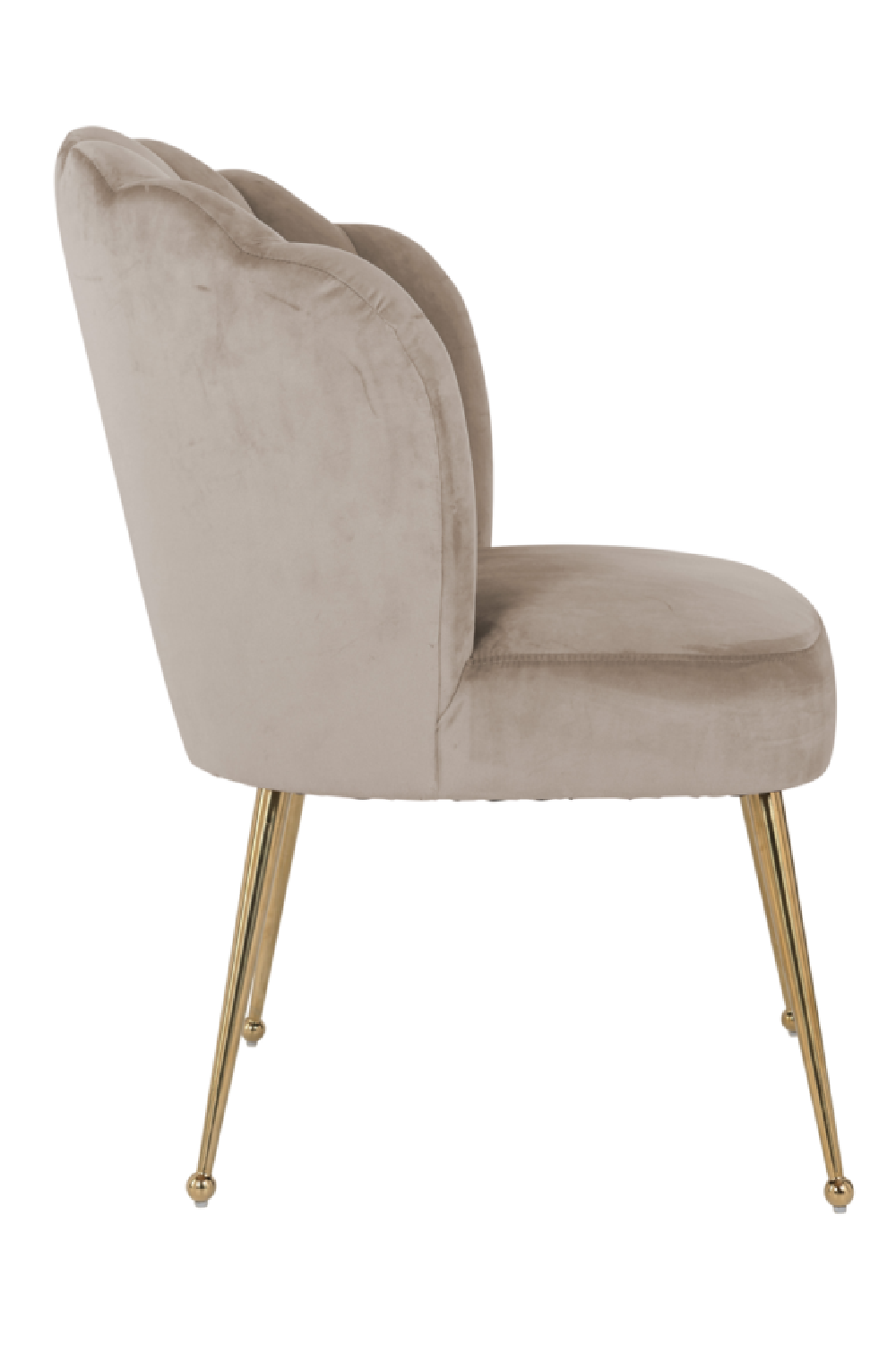 Scalloped Khaki Velvet Chair | Oroa.com