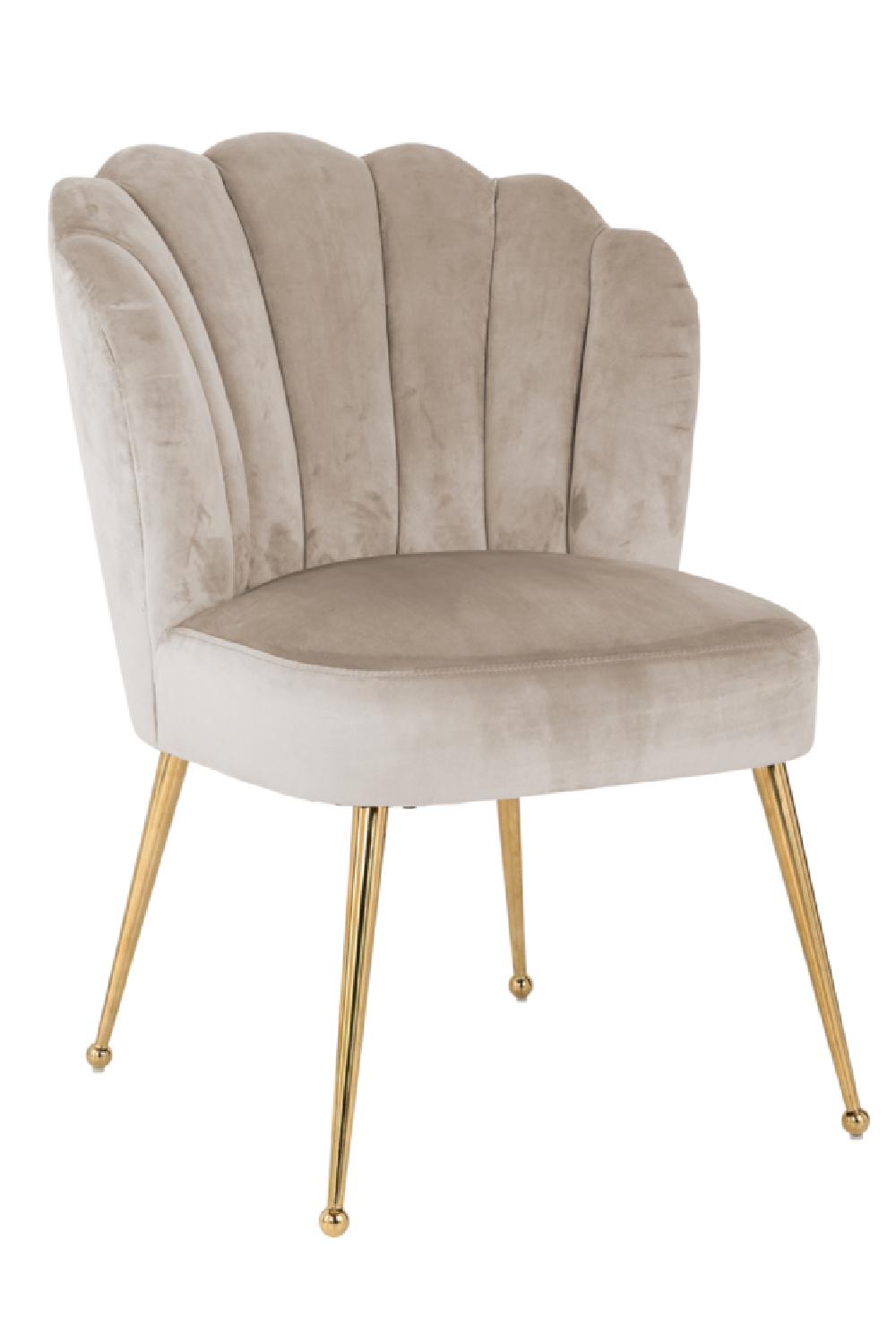 Scalloped Khaki Velvet Chair | Oroa.com