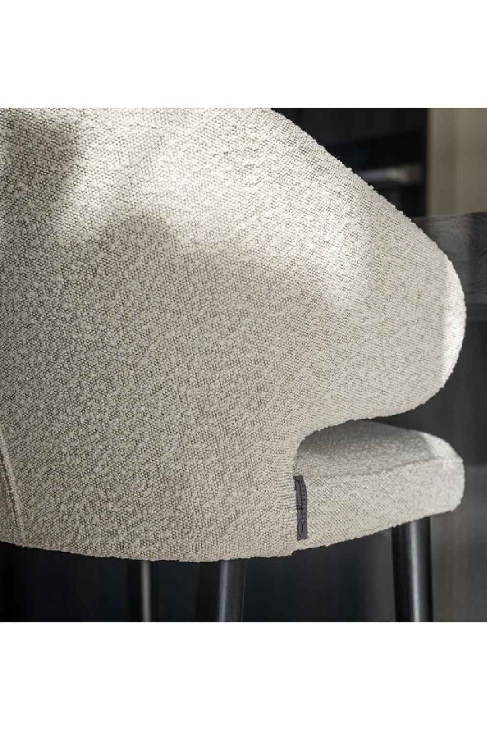 White Bouclé Bar Stool | Oroa.com