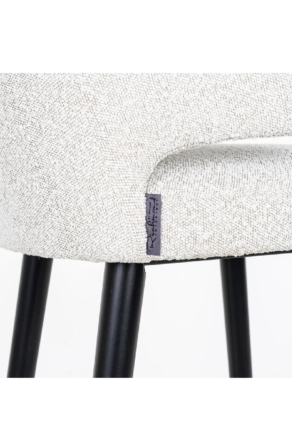 White Bouclé Bar Stool | Oroa.com