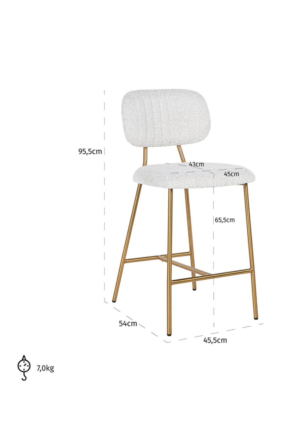 Brushed Metal Counter Stool | Oroa.com