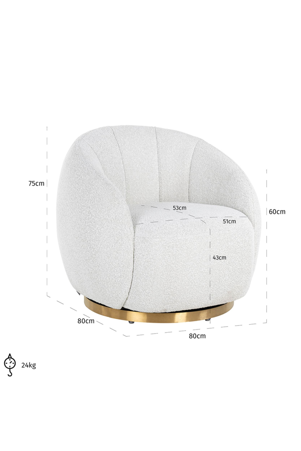 Round Swivel Easy Chair | Oroa.com