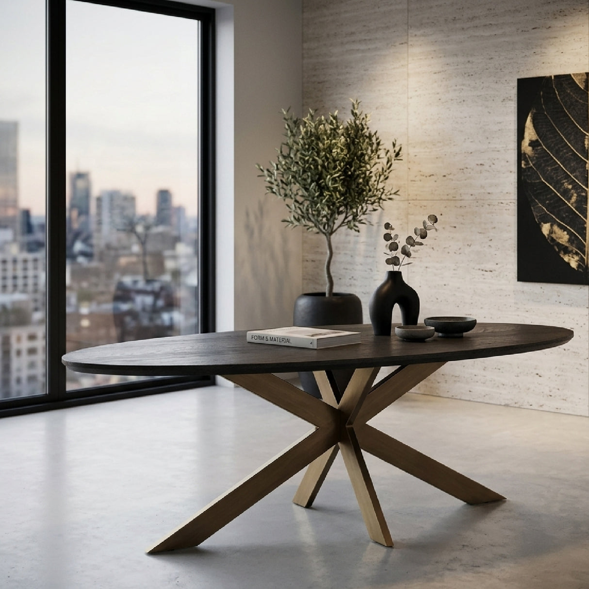 Oval Black Dining Table | Oroa.com