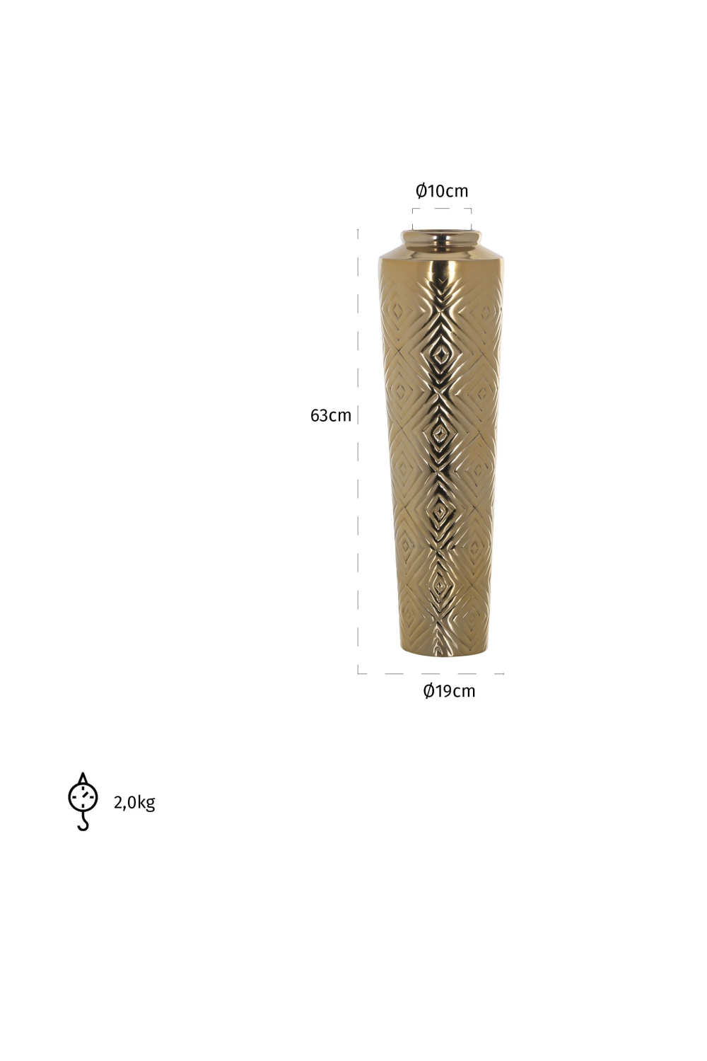 Gold Carved Vase | OROA Dana | Oroa.com