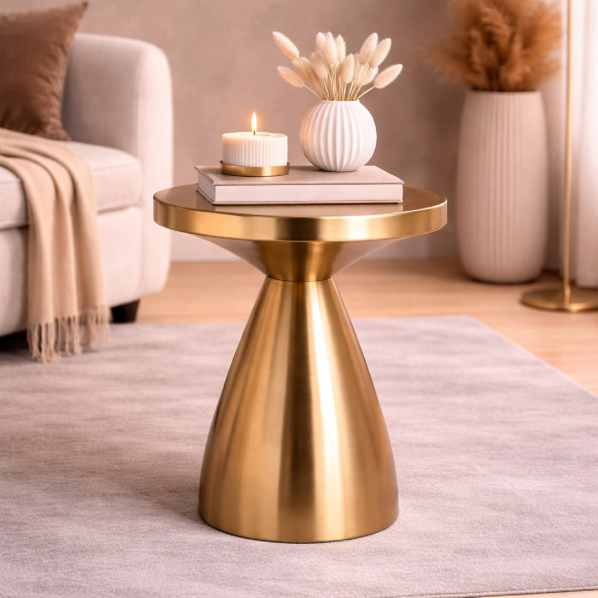Gold Pedestal End Table | Oroa.com