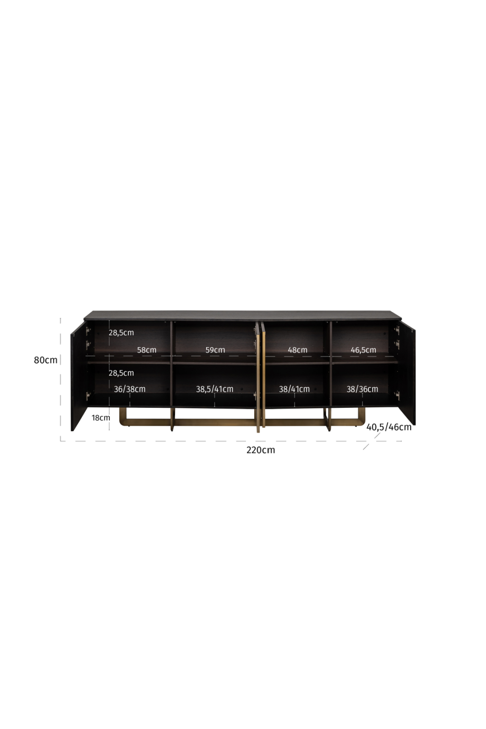 Black Oak 4-Door Sideboard | Oroa.com