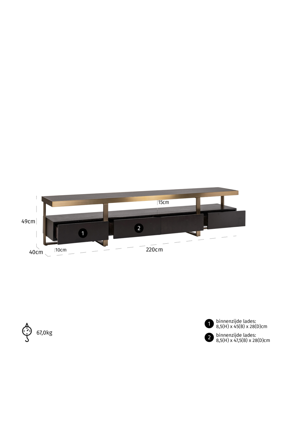 Black Oak Veneer TV Cabinet | Oroa.com