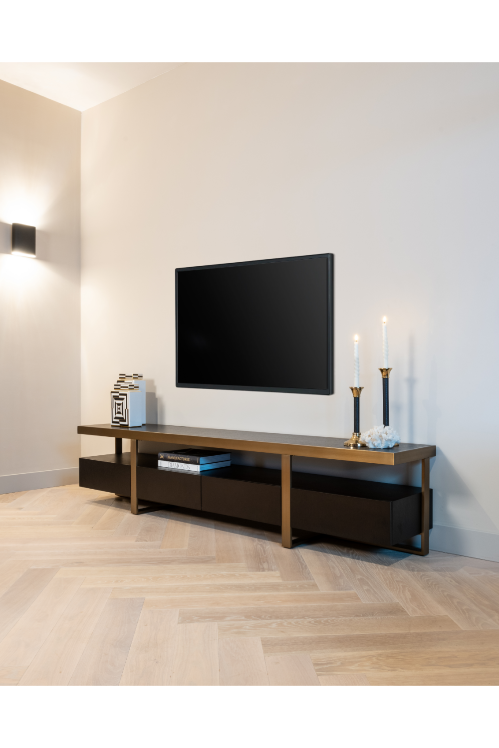 Black Oak Veneer TV Cabinet | Oroa.com