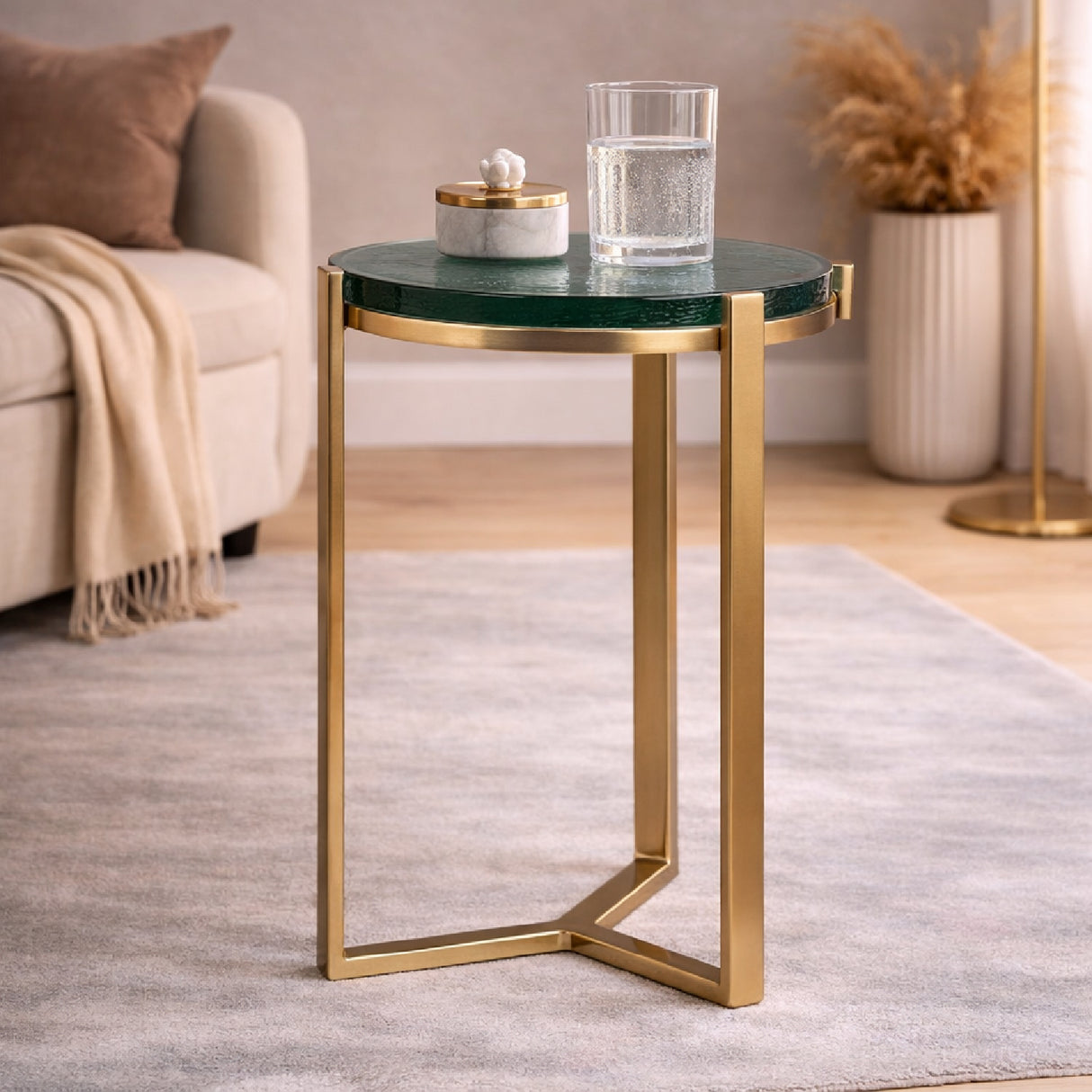 Glass Round End Table | Oroa.com