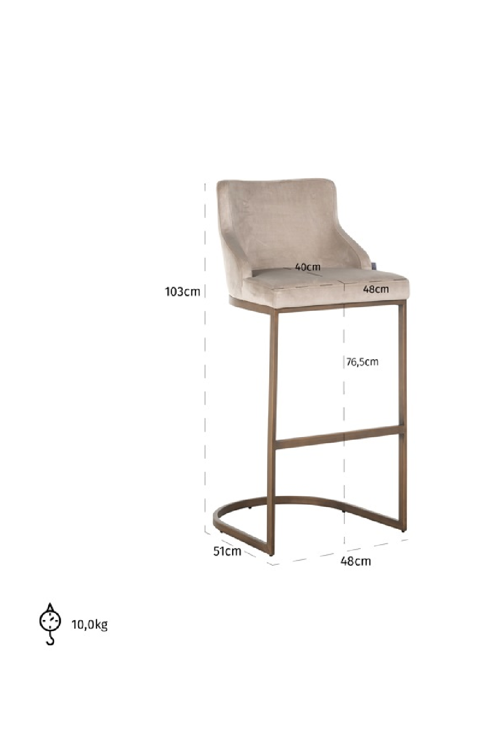 Modern Upholstered Bar Stool | Richmond Interiors Bolton | Oroa.com
