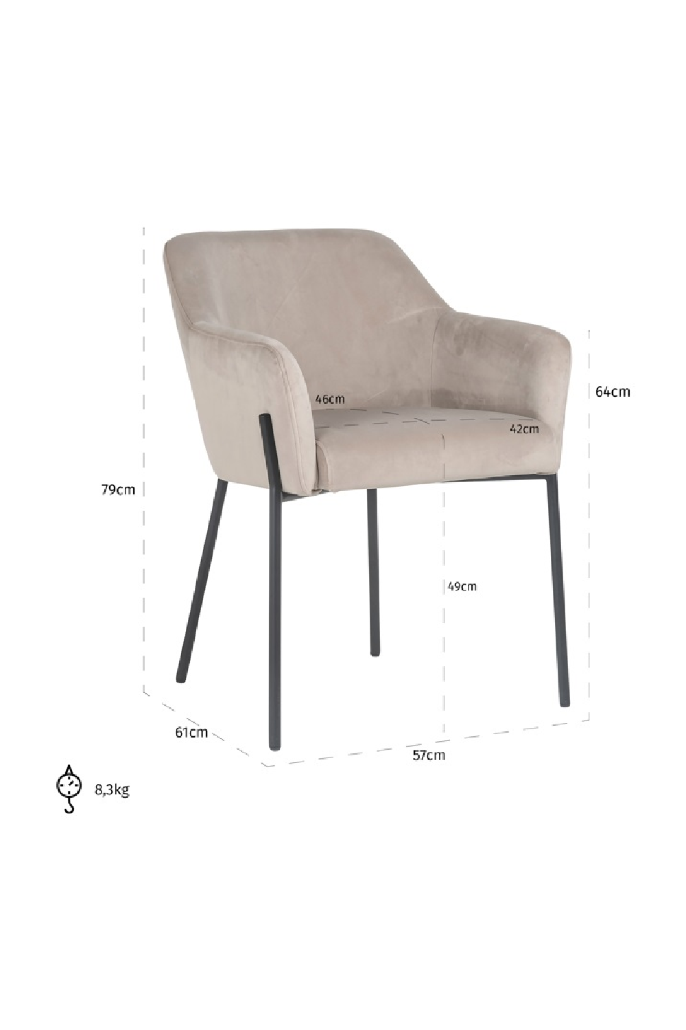 Upholstered Dining Armchair | Oroa.com