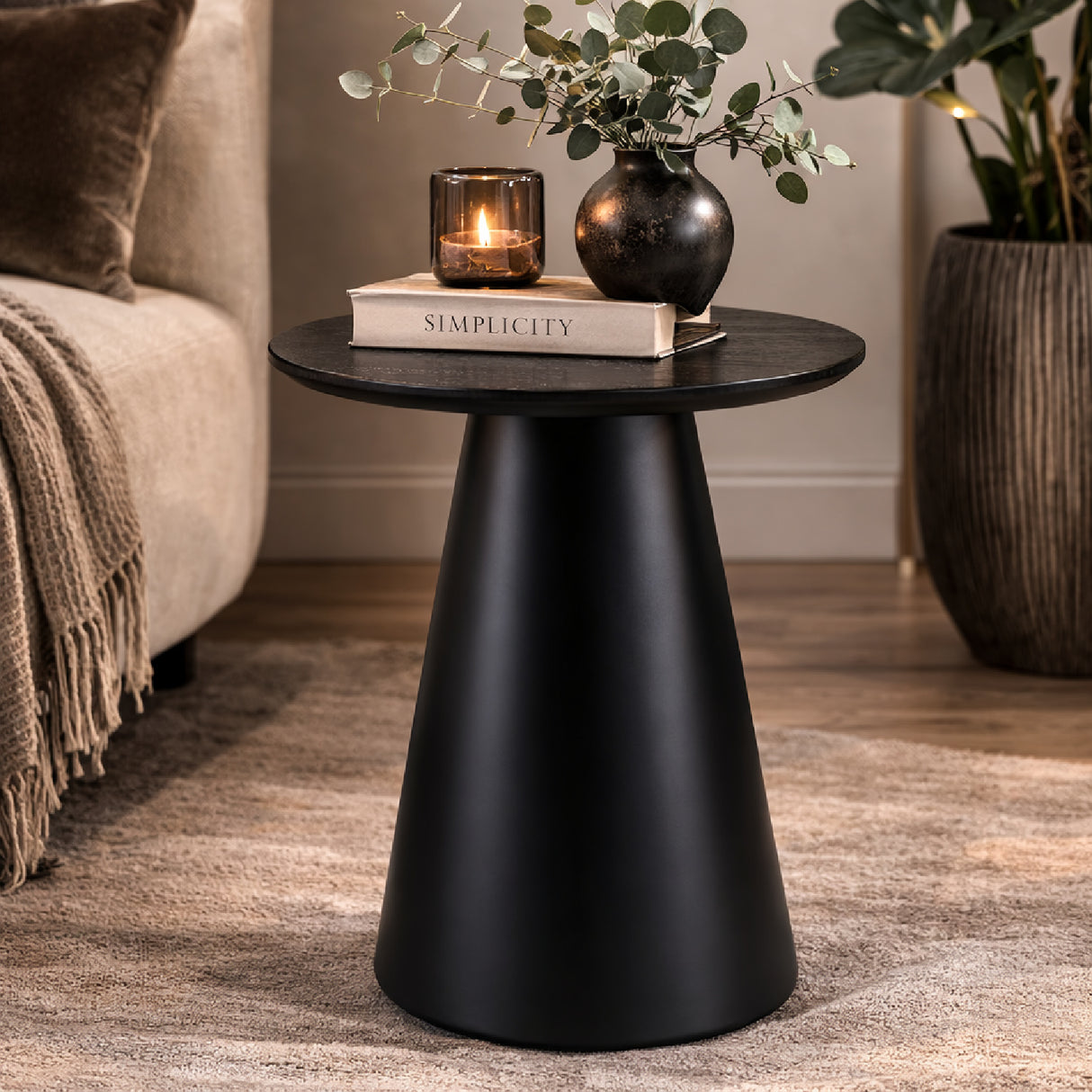 Black Pedestal End Table | Oroa.com