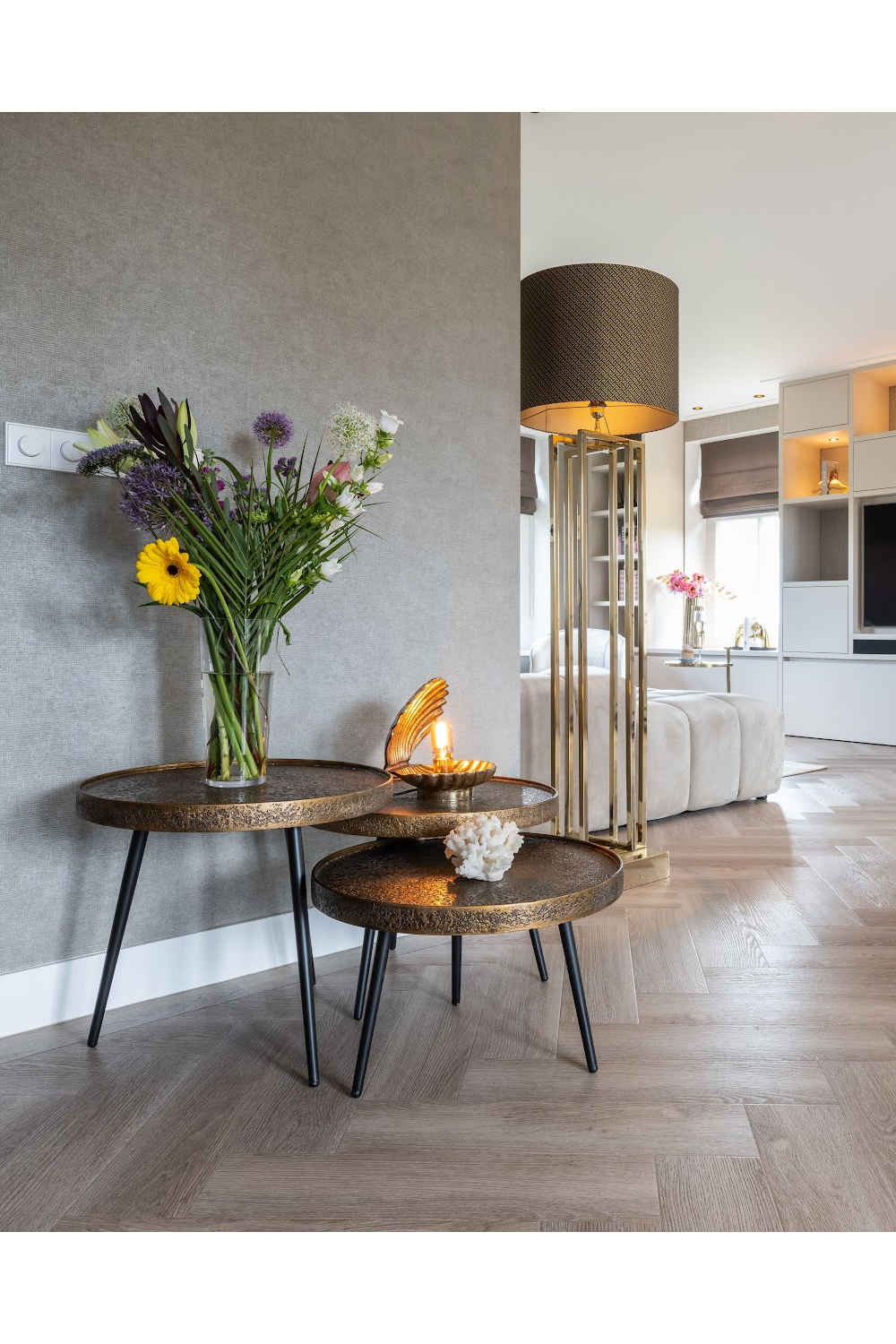 Rustic Gold Coffee Table Set (3) | Richmond Interiors Luton | Oroa.com