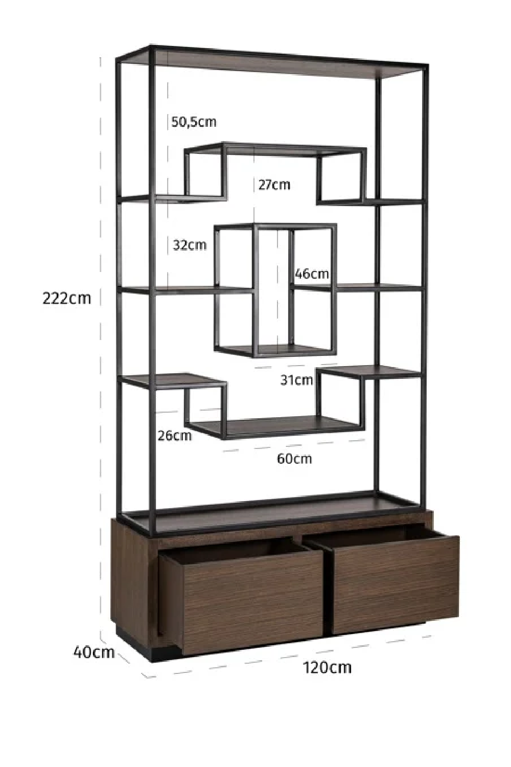 Black Oak Oak Display Unit | Richmond Interiors Bonvoy | Oroa.com