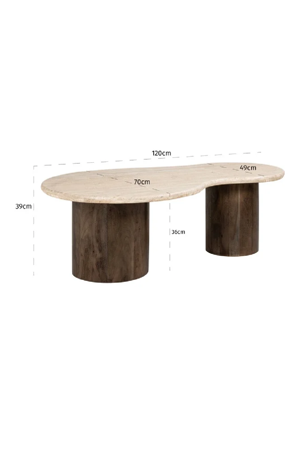 Organic-Shaped Travertine Coffee Table | Richmond Interiors Douglas | Oroa.com