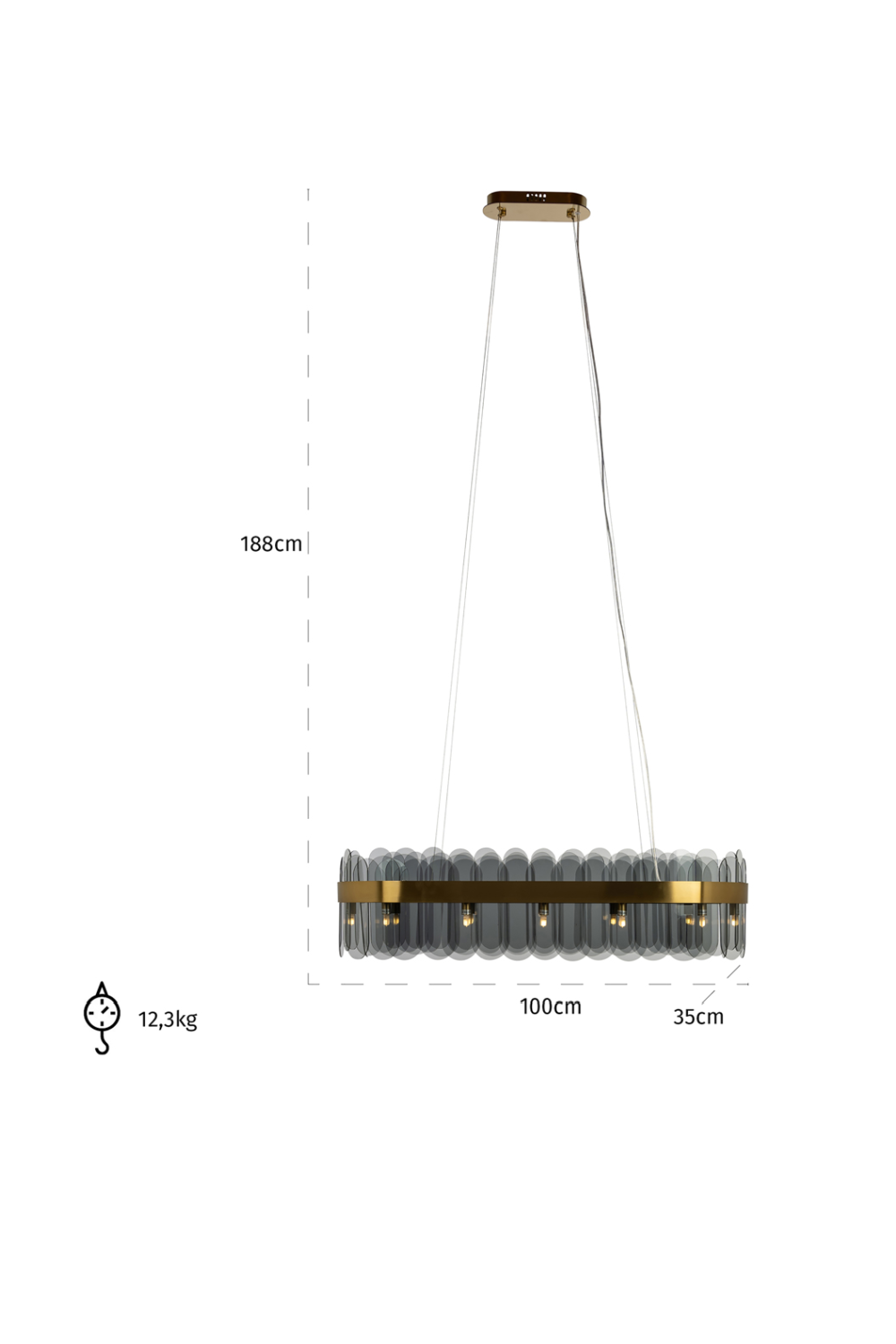 Hospitality furniture - Gold Framed Glass Chandelier - www.oroatrade.com | Oroa.com