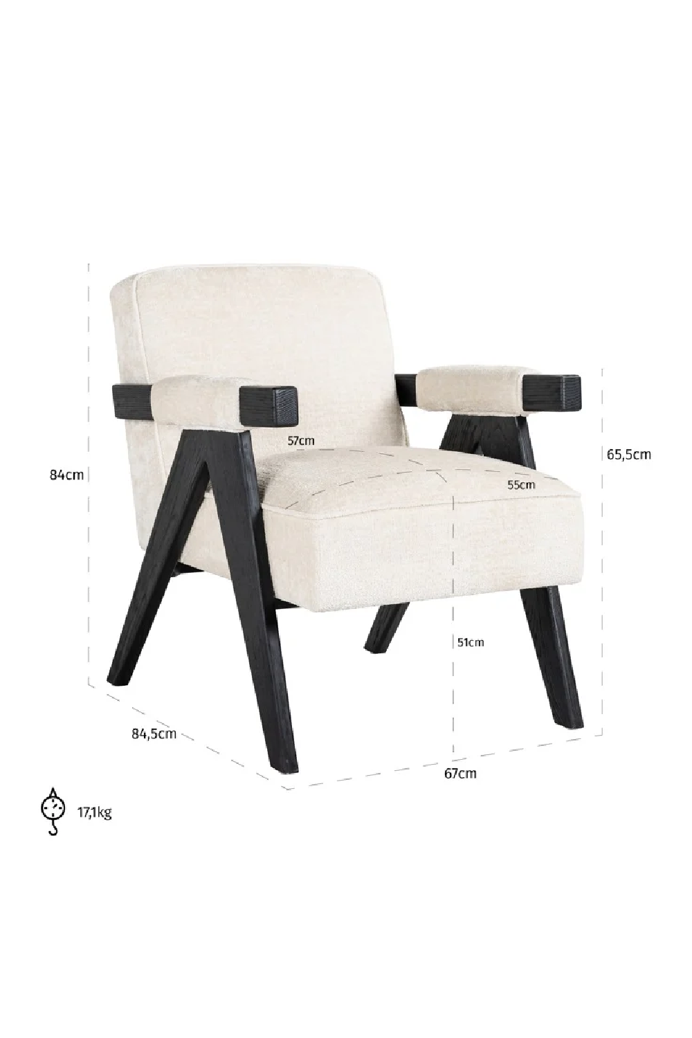 White Chenille Easy Chair | Richmond Interiors Cooper | Oroa.com