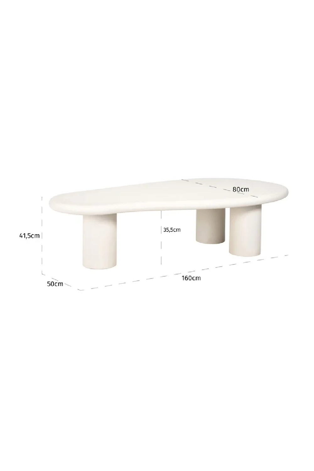 White Organic-Shaped Coffee Table | Richmond Interiors Bloomstone | Oroa.com