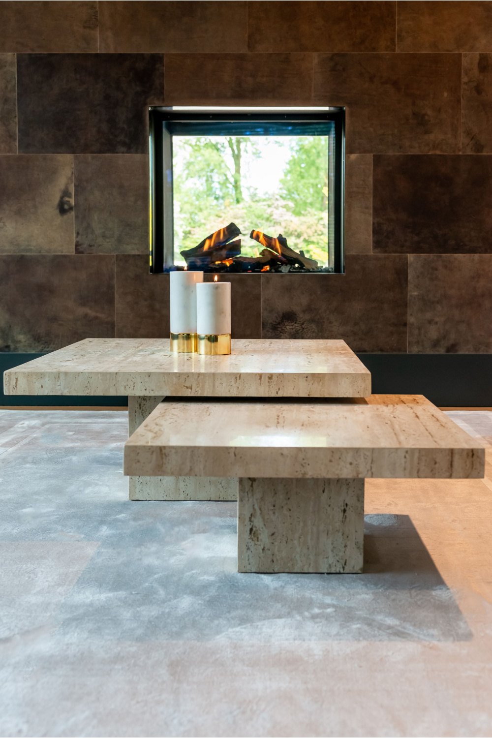 Square Travertine Coffee Table (2) | Richmond Interiors La Cantera | Oroa.com