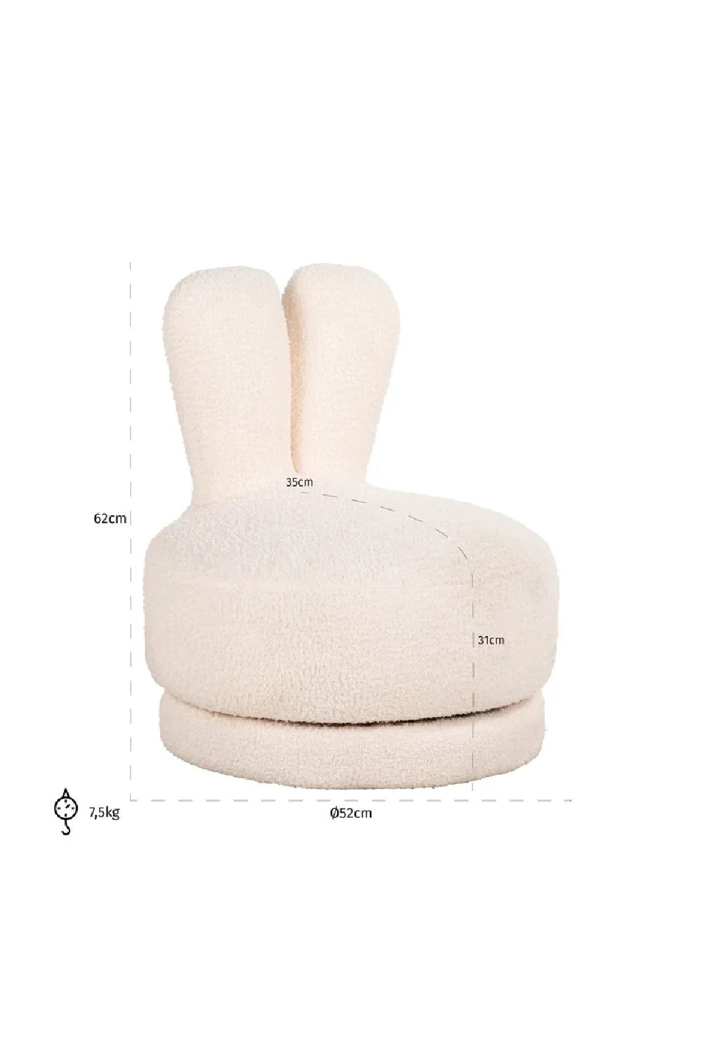 White Modern Kids Chair | Richmond Interiors Bunny | Oroa.com