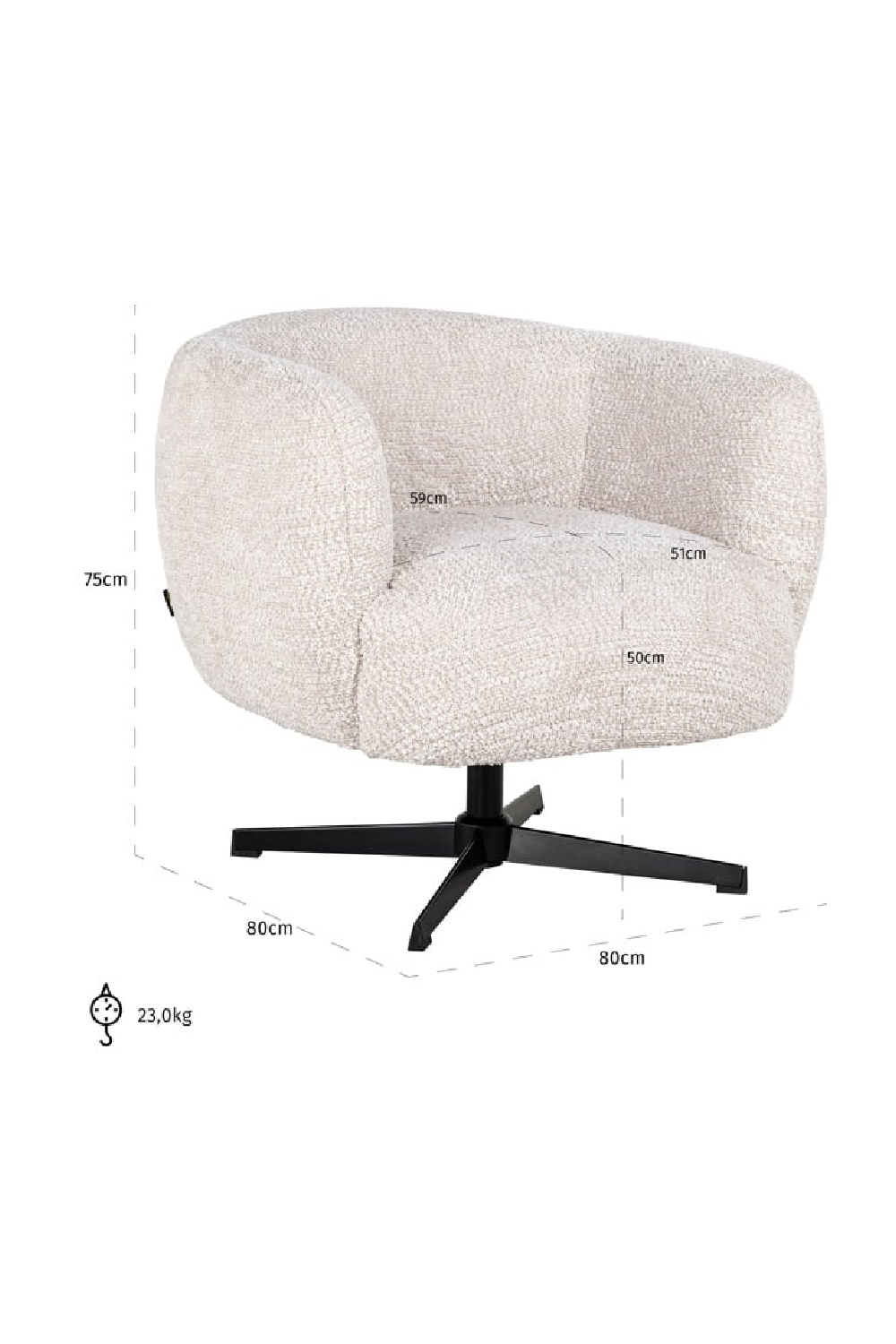Upholstered Swivel Easy Chair | Oroa.com