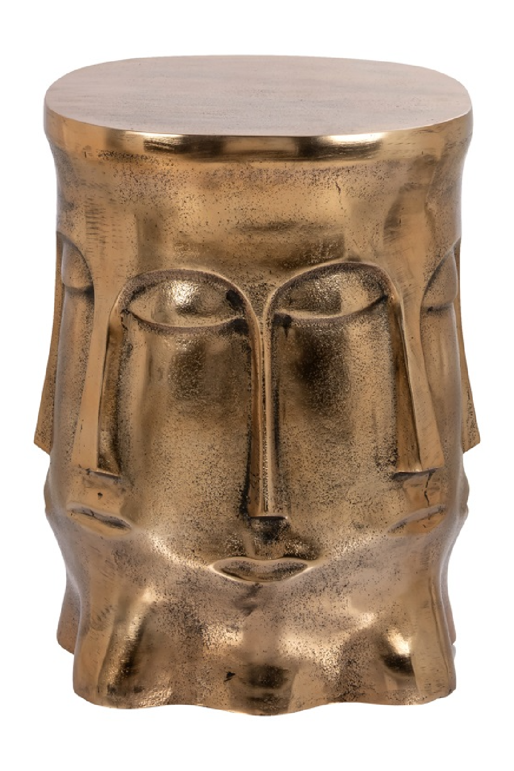 Gold Sculptural Face Side Table | Richmond Interiors Hedron | Oroa.com