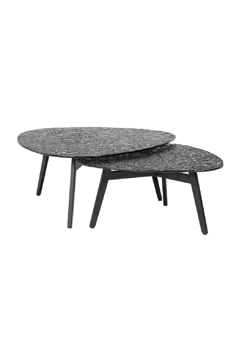 Black Glass Coffee Table Set (2) | Oroa.com