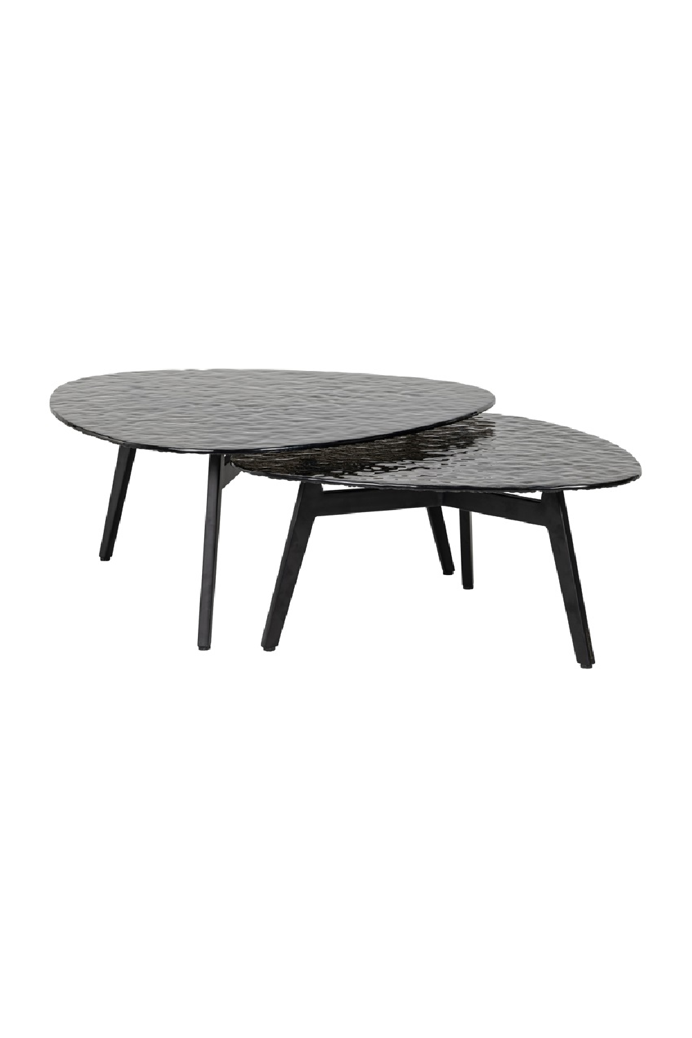 Black Glass Coffee Table Set (2) | Richmond Interiors Riley | Oroa.com