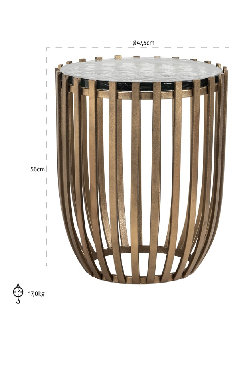 Iron Modern Side Table | Richmond Interiors Volante | Oroa.com