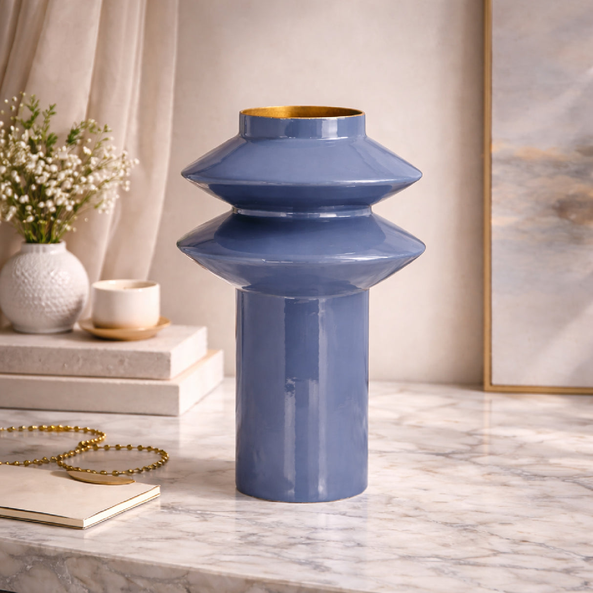 Blue Iron Modern Vase | Oroa.com