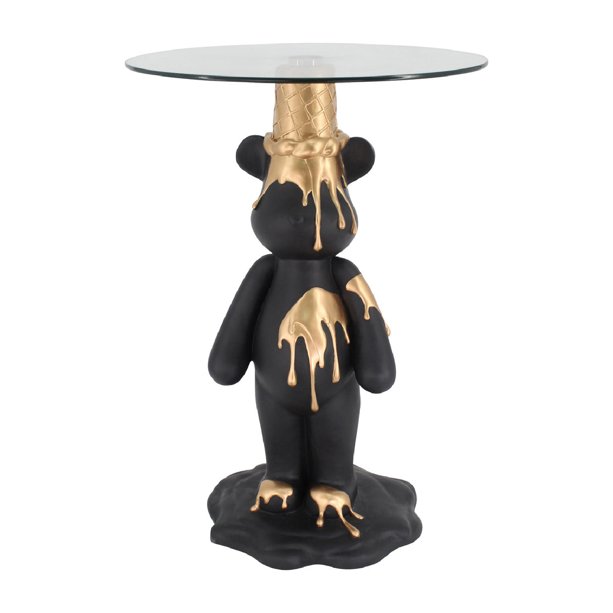 Modern European furniture - Black & Gold Bear End Table - www.oroa.com | Oroa.com