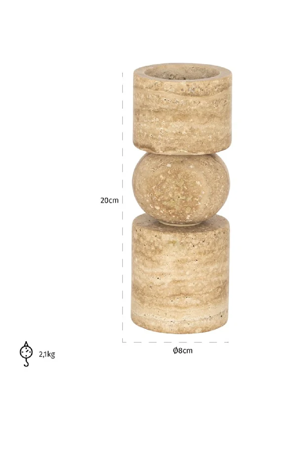 Beige Stone Candle Holder | Richmond Interiors Alaina | Oroa.com