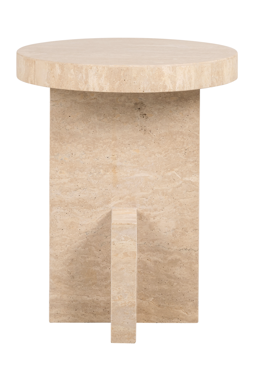 Beige Travertine End Table | Oroa.com