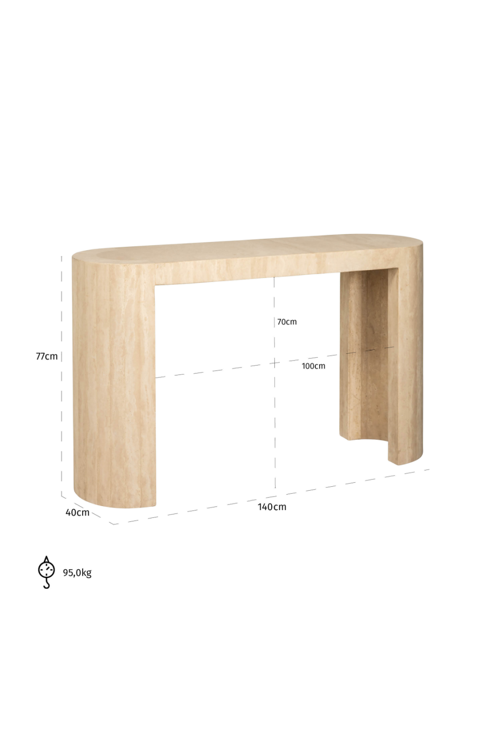 Beige Travertine Console Table | Oroa.com